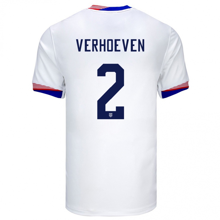 Niño Fútbol Camiseta Estados Unidos Oscar Verhoeven #2 Blanco 1ª Equipación 24-26 México