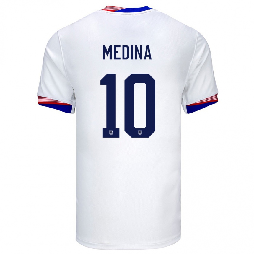 Niño Fútbol Camiseta Estados Unidos Cruz Medina #10 Blanco 1ª Equipación 24-26 México