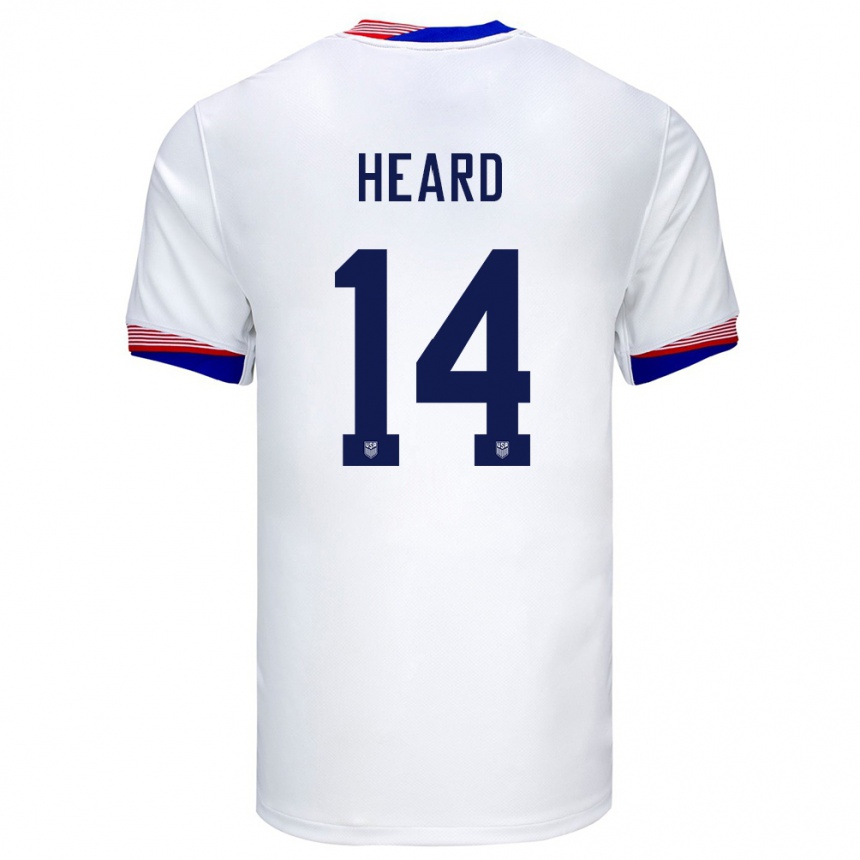 Niño Fútbol Camiseta Estados Unidos Aaron Heard #14 Blanco 1ª Equipación 24-26 México