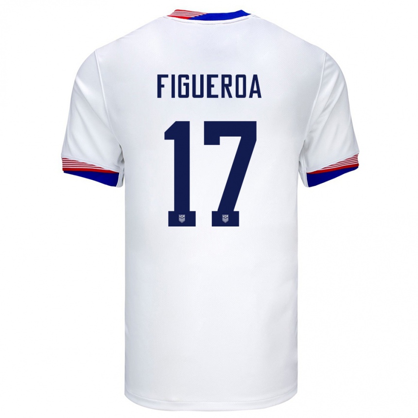 Niño Fútbol Camiseta Estados Unidos Keyrol Figueroa #17 Blanco 1ª Equipación 24-26 México