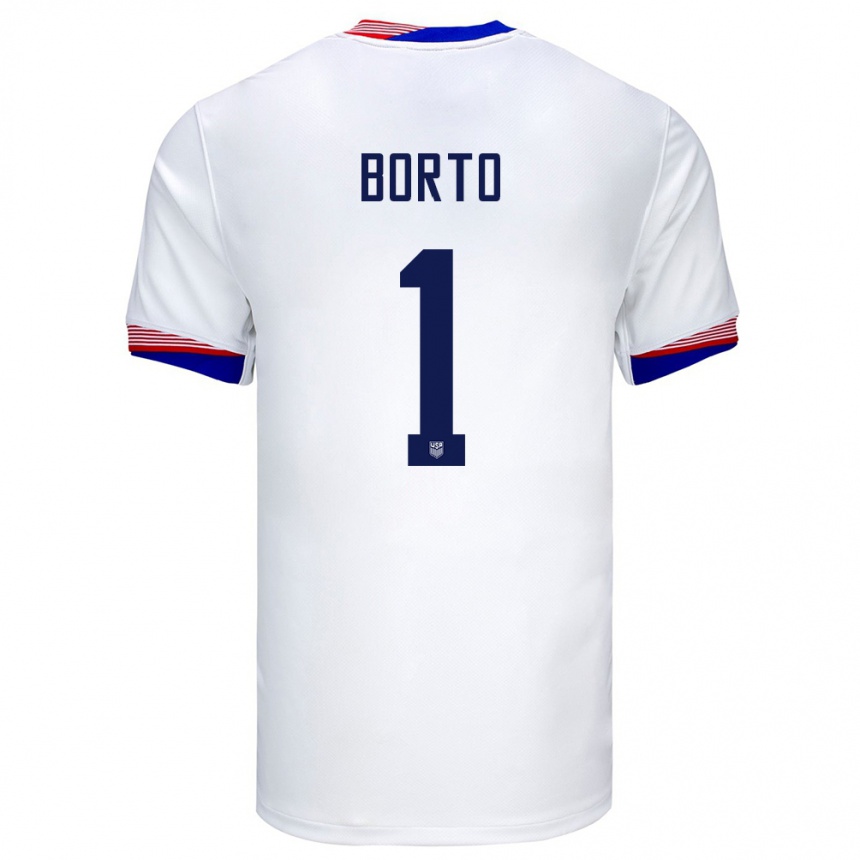 Niño Fútbol Camiseta Estados Unidos Alexander Borto #1 Blanco 1ª Equipación 24-26 México