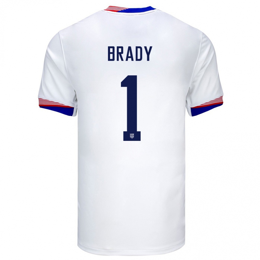 Niño Fútbol Camiseta Estados Unidos Chris Brady #1 Blanco 1ª Equipación 24-26 México