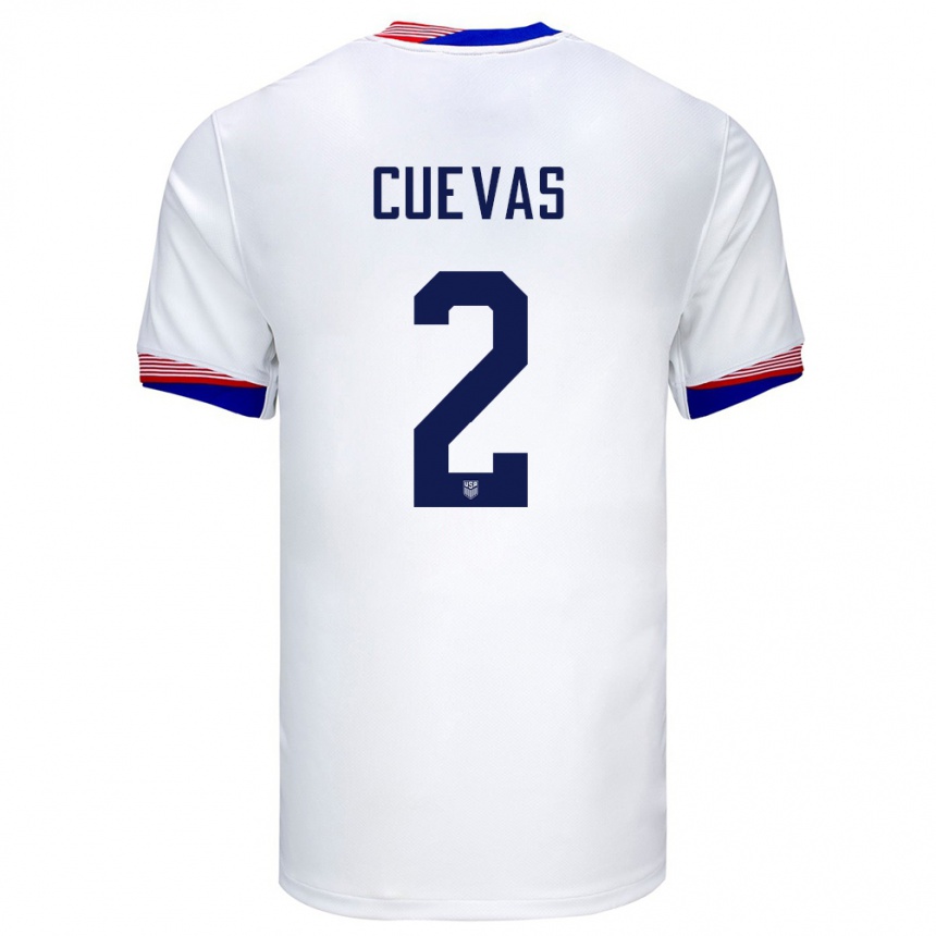 Niño Fútbol Camiseta Estados Unidos Mauricio Cuevas #2 Blanco 1ª Equipación 24-26 México