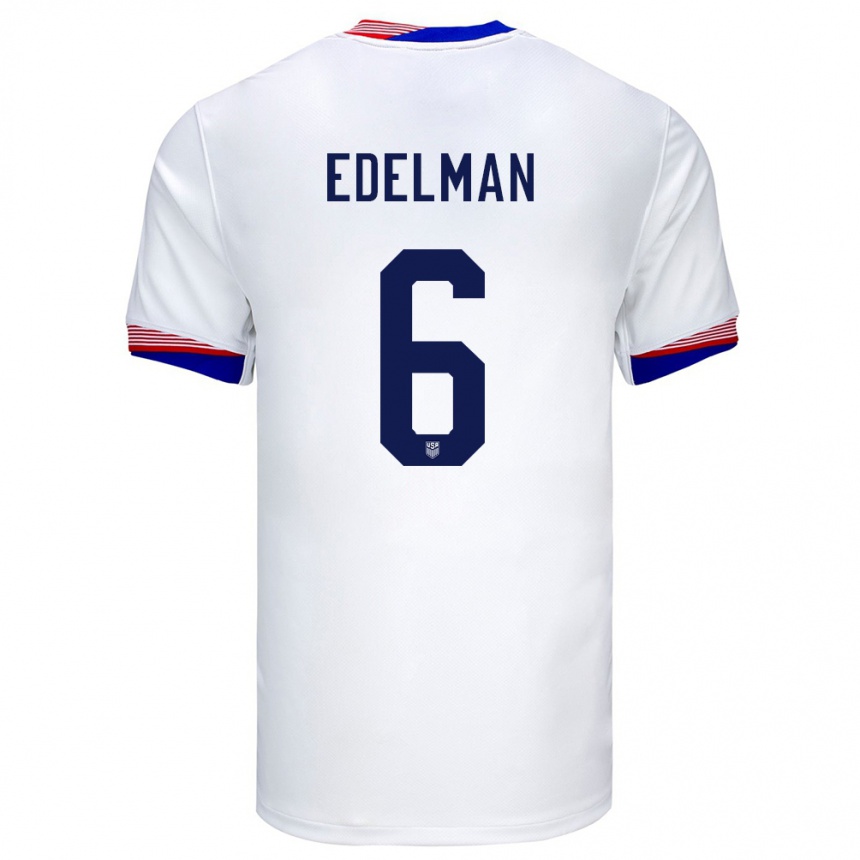 Niño Fútbol Camiseta Estados Unidos Daniel Edelman #6 Blanco 1ª Equipación 24-26 México