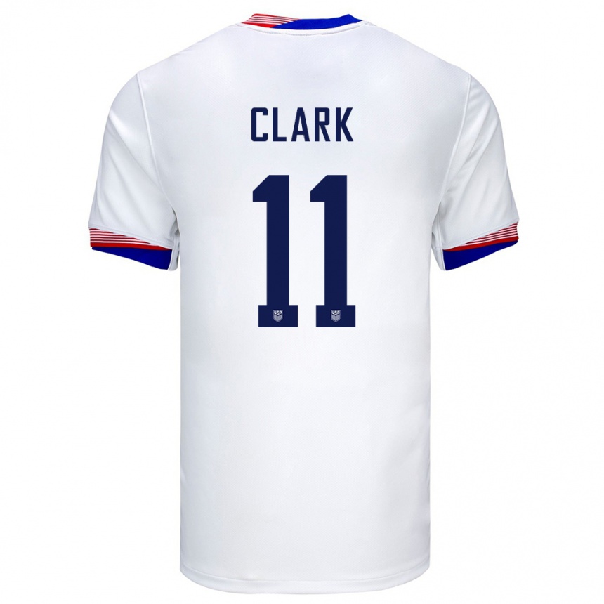 Niño Fútbol Camiseta Estados Unidos Caden Clark #11 Blanco 1ª Equipación 24-26 México