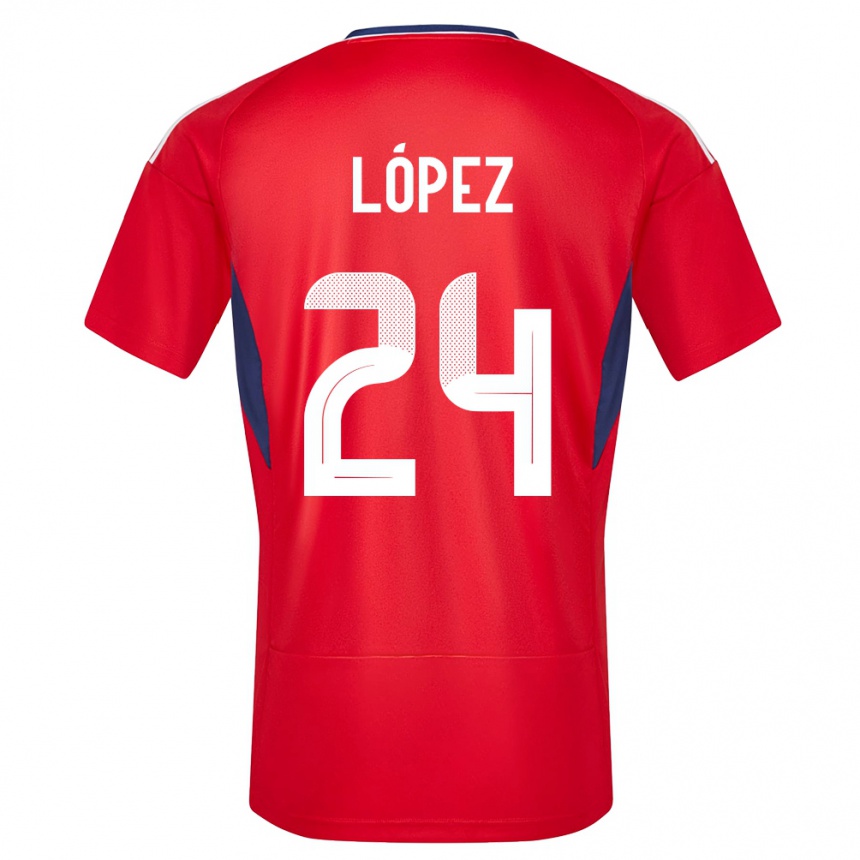 Niño Fútbol Camiseta Costa Rica Douglas Lopez #24 Rojo 1ª Equipación 24-26 México