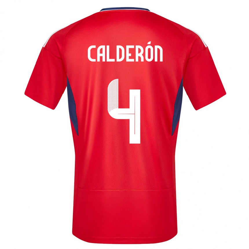 Niño Fútbol Camiseta Costa Rica Brandon Calderon #4 Rojo 1ª Equipación 24-26 México