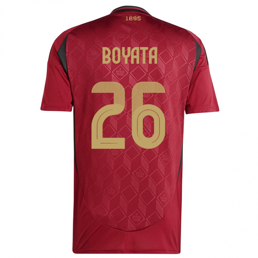 Niño Fútbol Camiseta Bélgica Dedryck Boyata #26 Borgoña 1ª Equipación 24-26 México