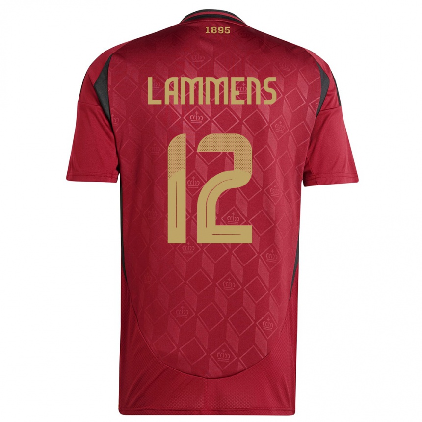 Niño Fútbol Camiseta Bélgica Senne Lammens #12 Borgoña 1ª Equipación 24-26 México