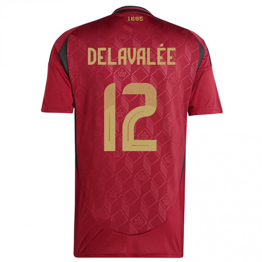 Niño Fútbol Camiseta Bélgica Martin Delavalee #12 Borgoña 1ª Equipación 24-26 México