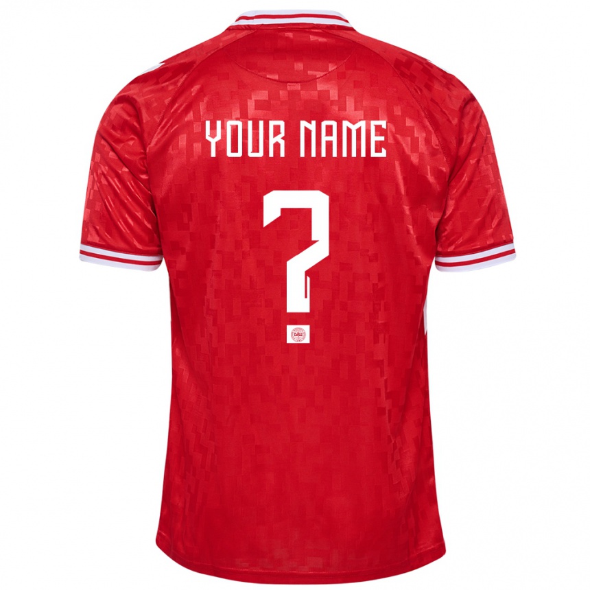 Niño Fútbol Camiseta Dinamarca Su Nombre #0 Rojo 1ª Equipación 24-26 México