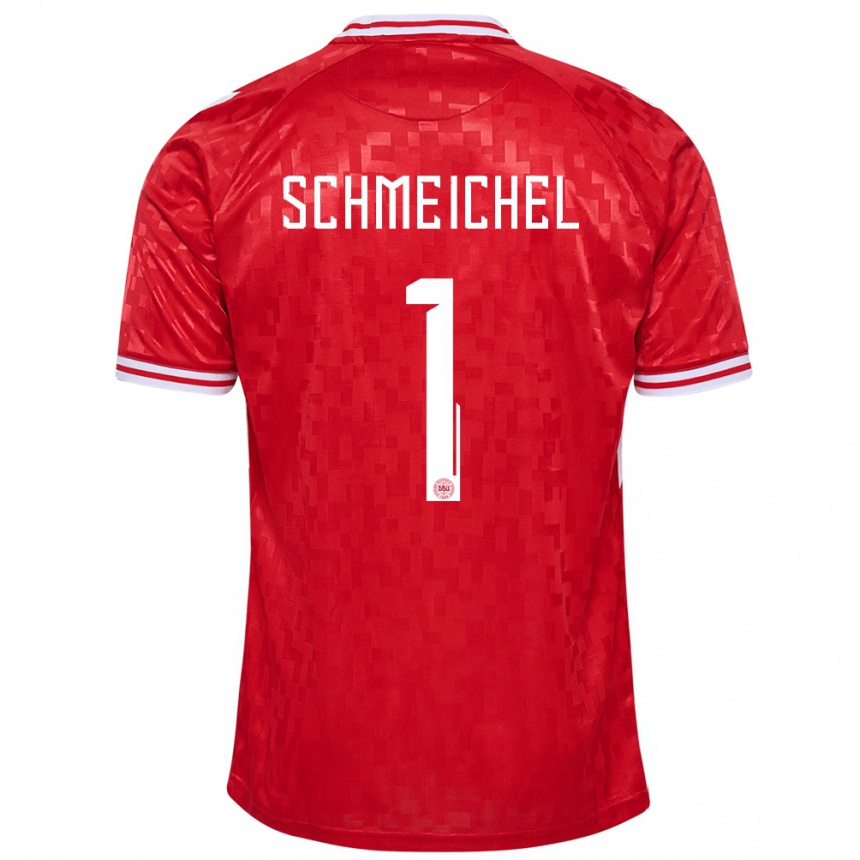Niño Fútbol Camiseta Dinamarca Kasper Schmeichel #1 Rojo 1ª Equipación 24-26 México