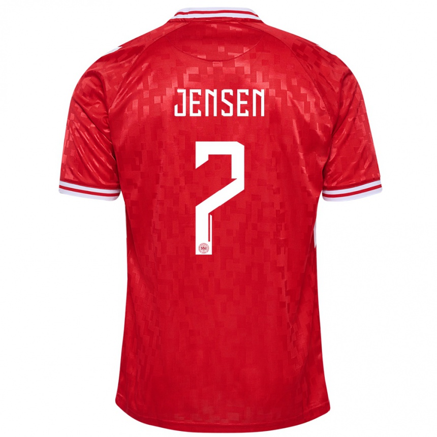 Niño Fútbol Camiseta Dinamarca Mathias Jensen #7 Rojo 1ª Equipación 24-26 México