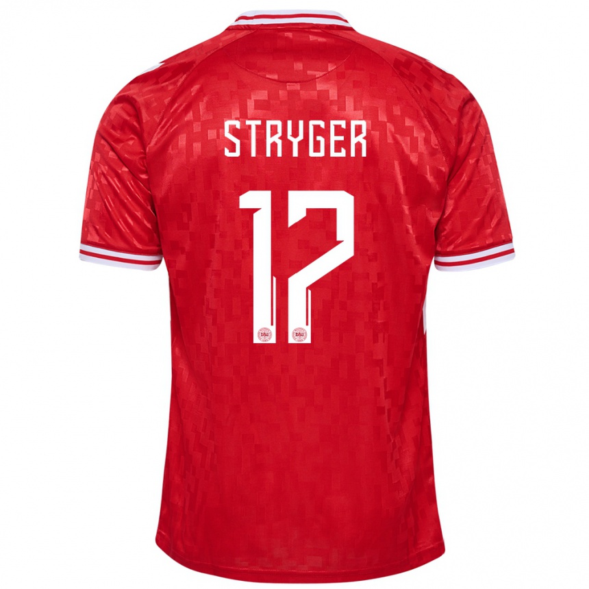 Niño Fútbol Camiseta Dinamarca Jens Stryger Larsen #17 Rojo 1ª Equipación 24-26 México