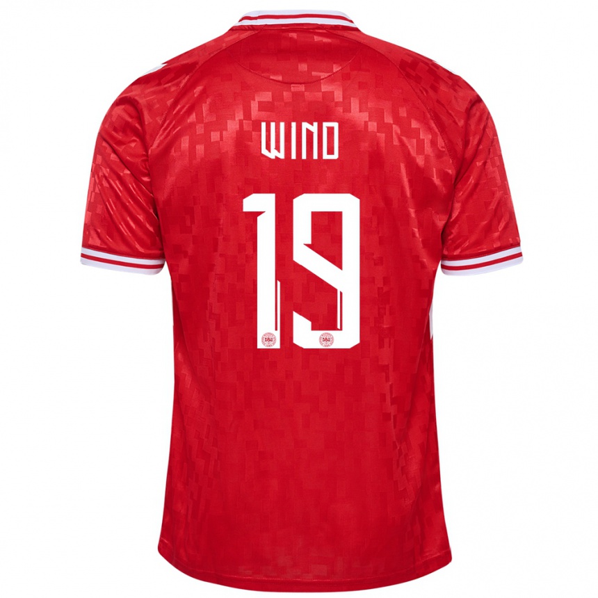 Niño Fútbol Camiseta Dinamarca Jonas Wind #19 Rojo 1ª Equipación 24-26 México