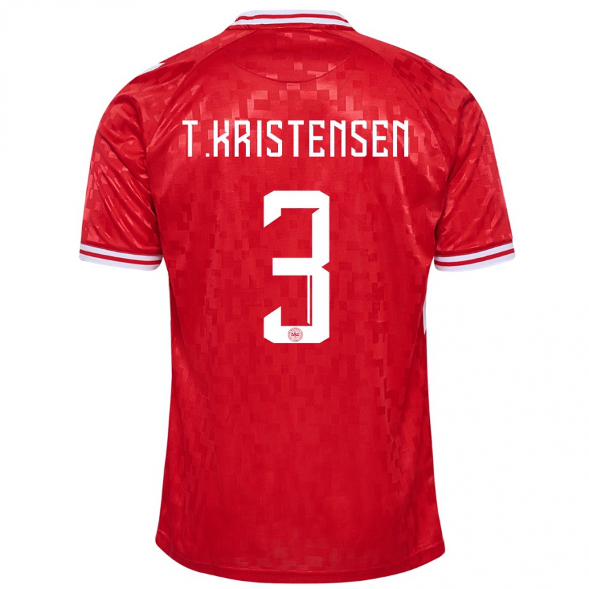 Niño Fútbol Camiseta Dinamarca Thomas Kristensen #3 Rojo 1ª Equipación 24-26 México