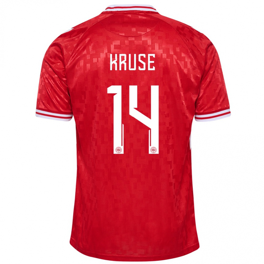 Niño Fútbol Camiseta Dinamarca David Kruse #14 Rojo 1ª Equipación 24-26 México