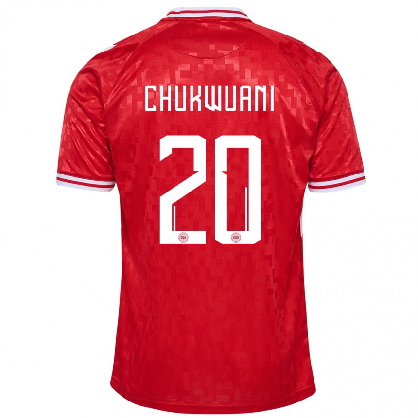 Niño Fútbol Camiseta Dinamarca Tochi Chukwuani #20 Rojo 1ª Equipación 24-26 México