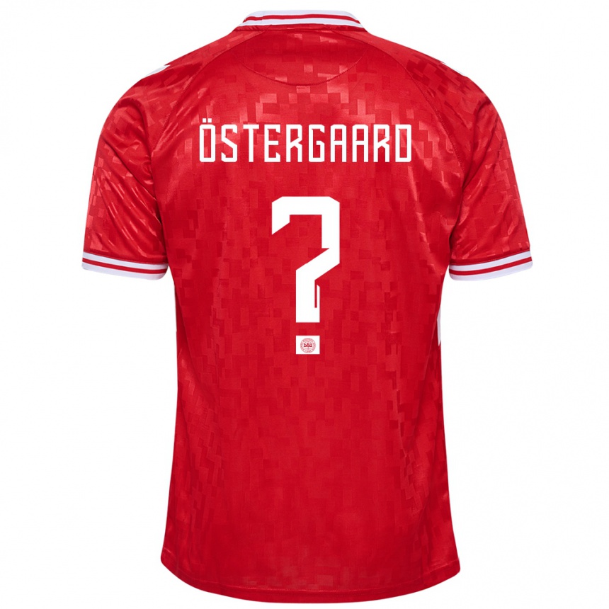 Niño Fútbol Camiseta Dinamarca Christian Östergaard #0 Rojo 1ª Equipación 24-26 México