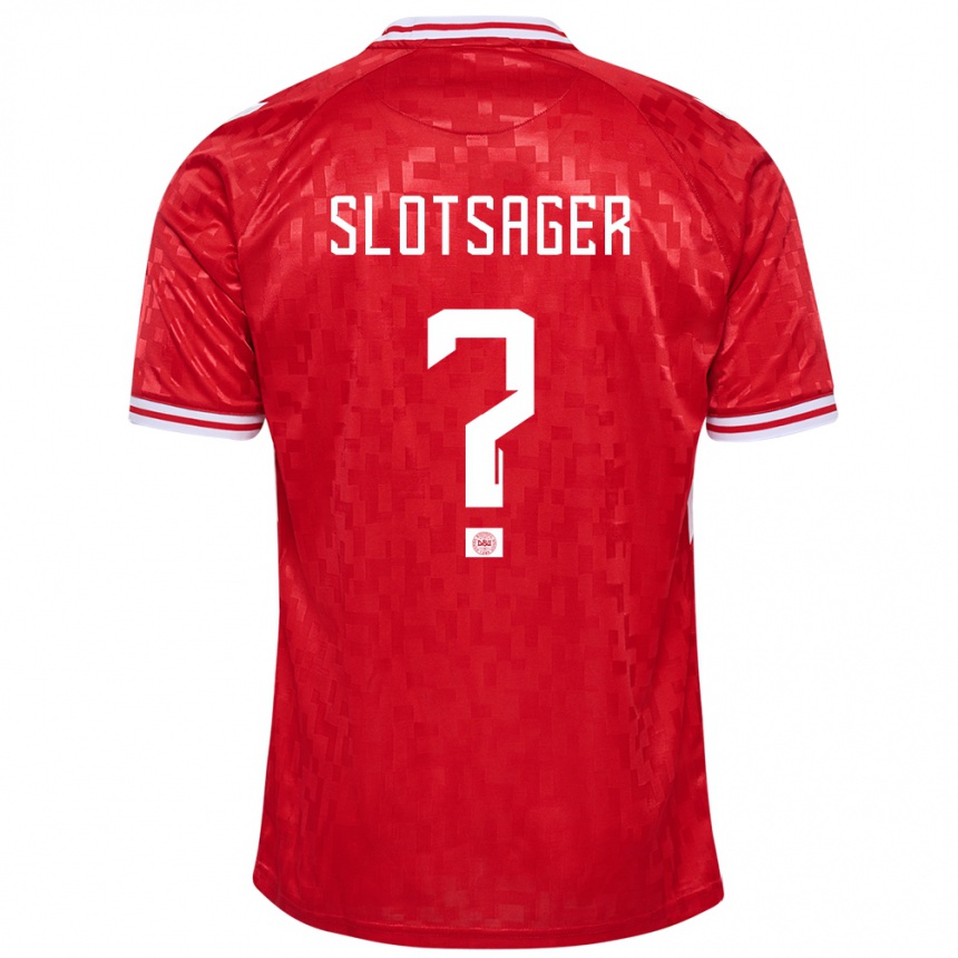 Niño Fútbol Camiseta Dinamarca Tobias Slotsager #0 Rojo 1ª Equipación 24-26 México