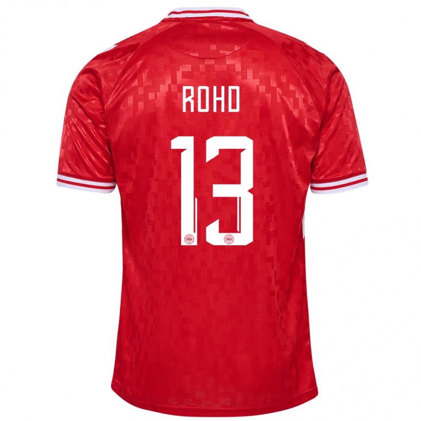 Niño Fútbol Camiseta Dinamarca Emil Rohd #13 Rojo 1ª Equipación 24-26 México