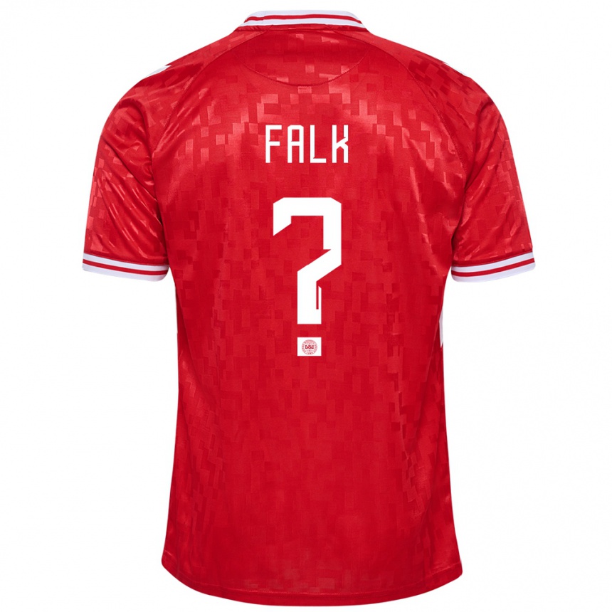 Niño Fútbol Camiseta Dinamarca Lukas Falk #0 Rojo 1ª Equipación 24-26 México