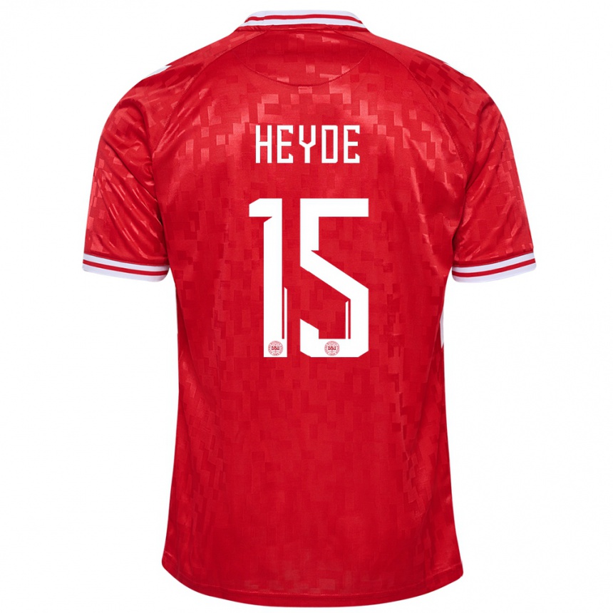 Niño Fútbol Camiseta Dinamarca Malte Heyde #15 Rojo 1ª Equipación 24-26 México