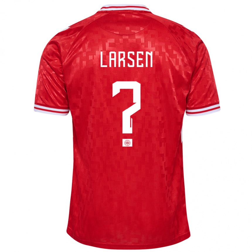 Niño Fútbol Camiseta Dinamarca Sander Larsen #0 Rojo 1ª Equipación 24-26 México