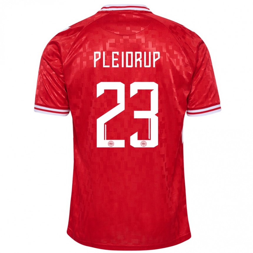 Niño Fútbol Camiseta Dinamarca Caroline Pleidrup #23 Rojo 1ª Equipación 24-26 México