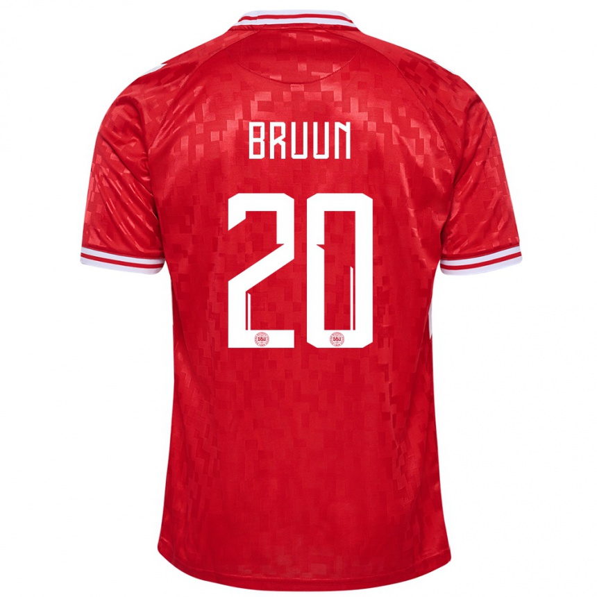 Niño Fútbol Camiseta Dinamarca Signe Bruun #20 Rojo 1ª Equipación 24-26 México