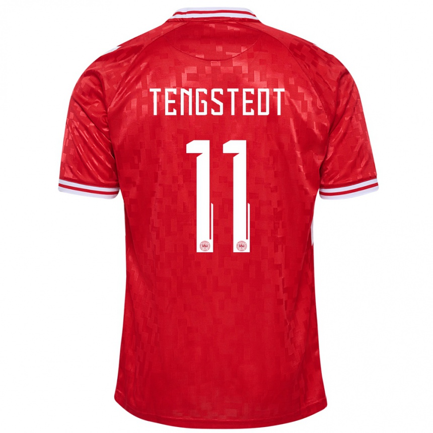 Niño Fútbol Camiseta Dinamarca Casper Tengstedt #11 Rojo 1ª Equipación 24-26 México