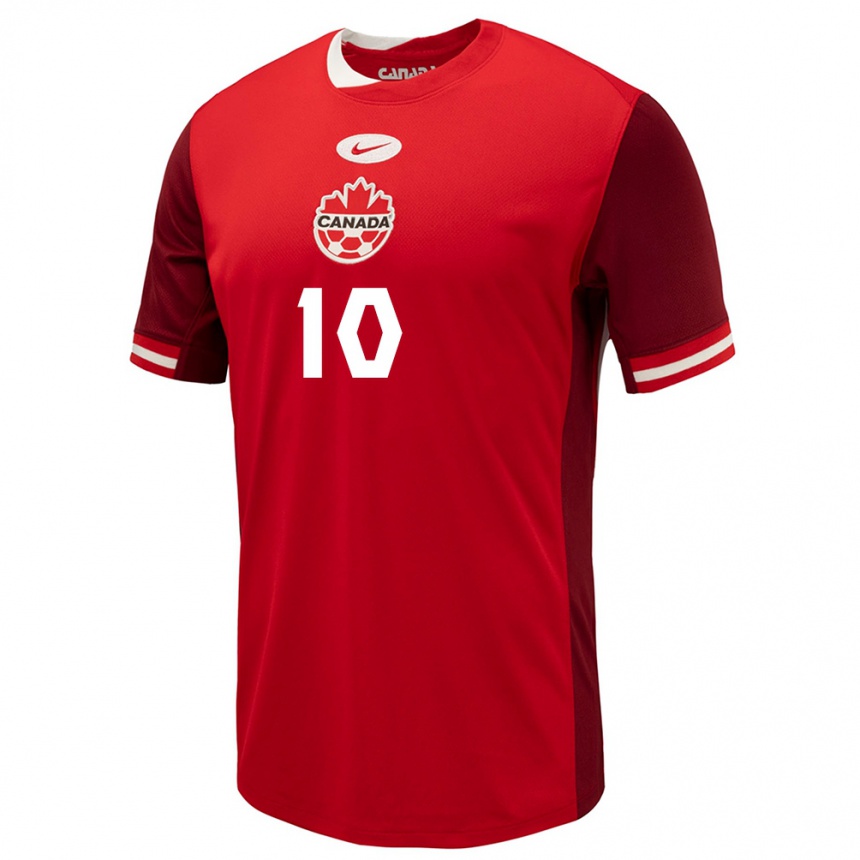 Niño Fútbol Camiseta Canadá Jonathan David #10 Rojo 1ª Equipación 24-26 México