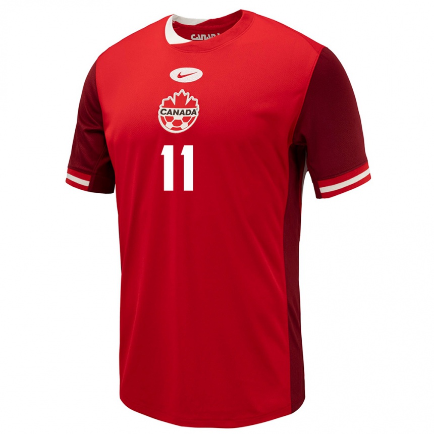 Niño Fútbol Camiseta Canadá Kamron Habibullah #11 Rojo 1ª Equipación 24-26 México