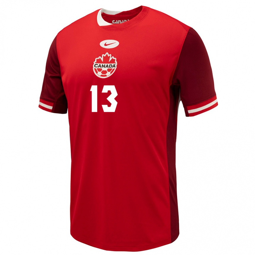 Niño Fútbol Camiseta Canadá Jayson Leutwiler #13 Rojo 1ª Equipación 24-26 México