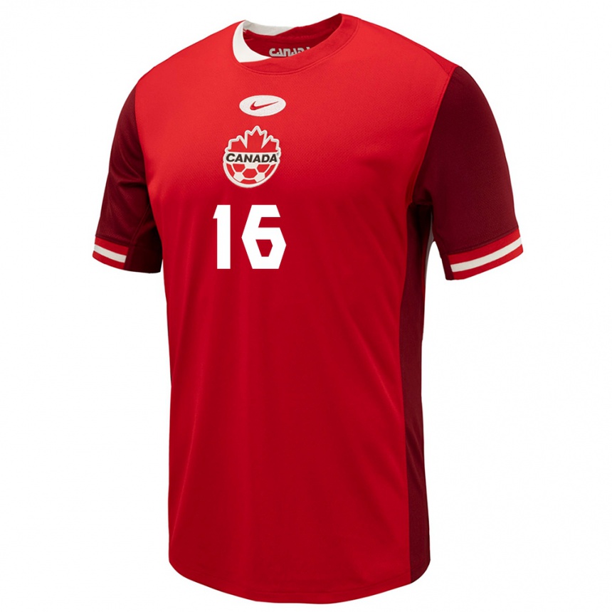 Niño Fútbol Camiseta Canadá Callum Montgomery #16 Rojo 1ª Equipación 24-26 México