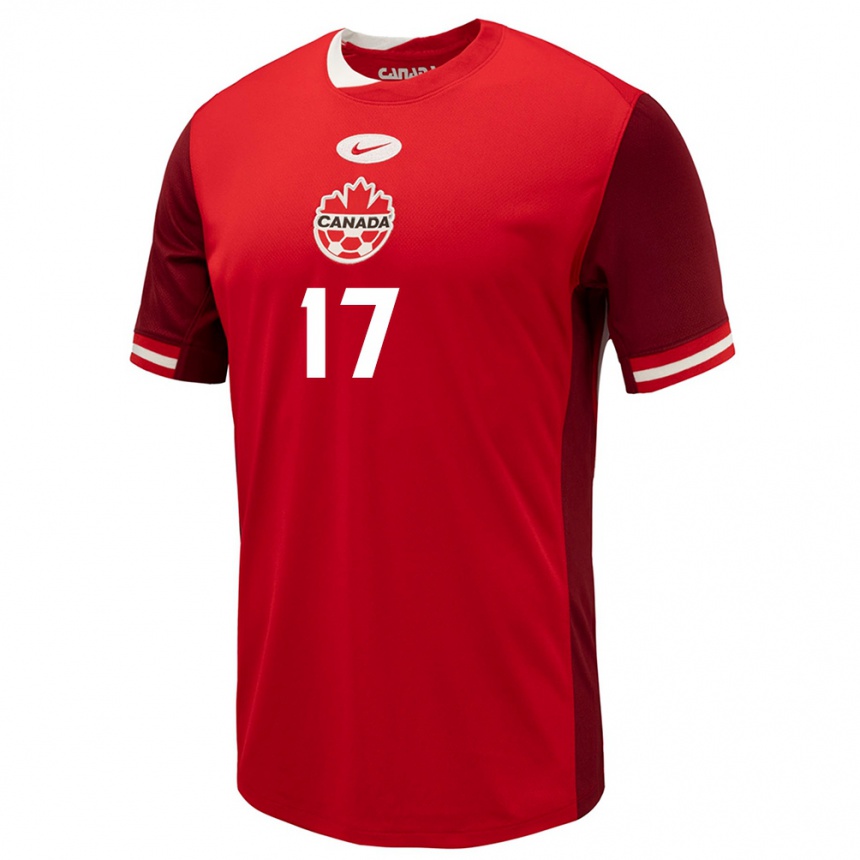 Niño Fútbol Camiseta Canadá Jessie Fleming #17 Rojo 1ª Equipación 24-26 México