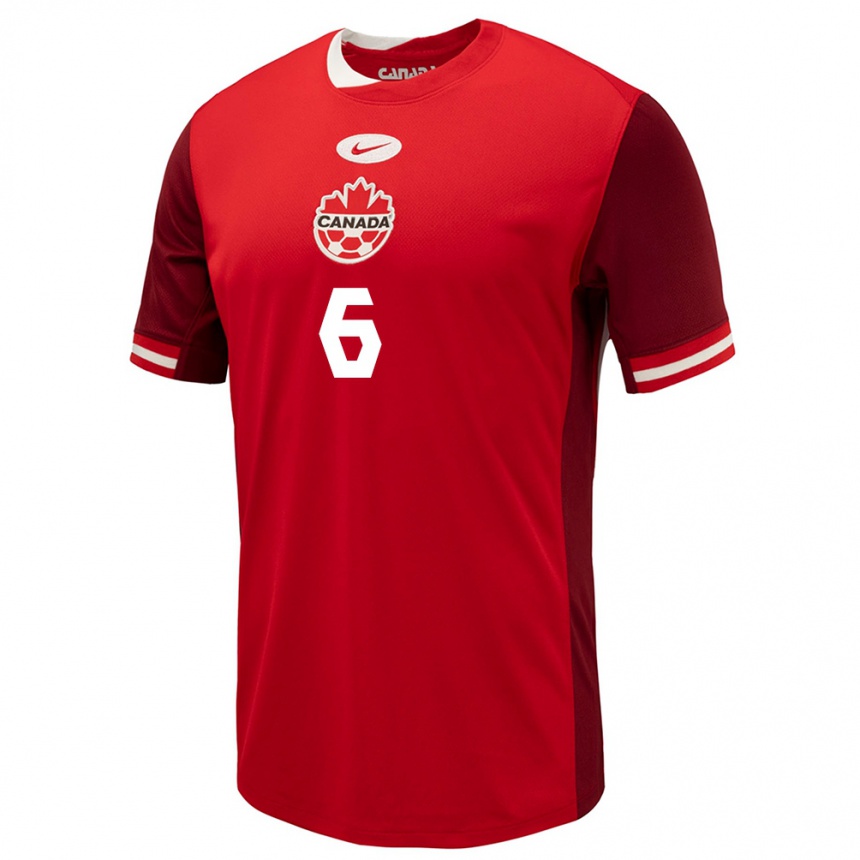 Niño Fútbol Camiseta Canadá Deanne Rose #6 Rojo 1ª Equipación 24-26 México