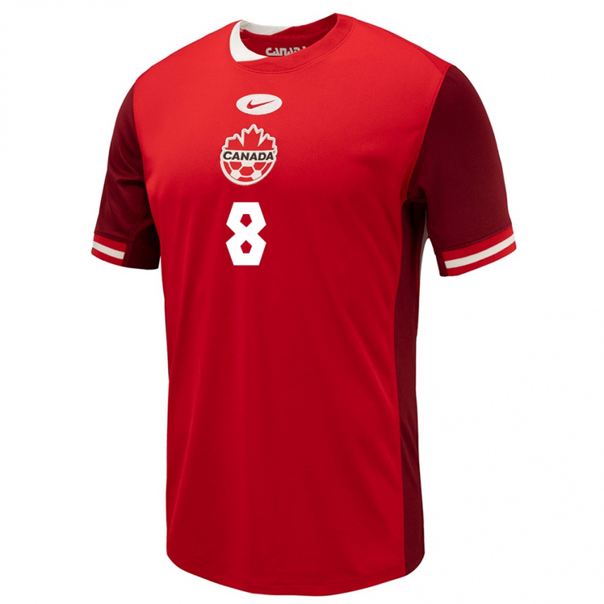 Niño Fútbol Camiseta Canadá David Norman Jr. #8 Rojo 1ª Equipación 24-26 México