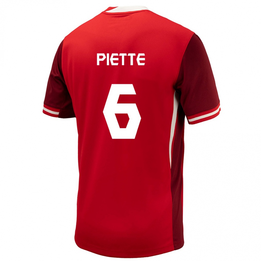 Niño Fútbol Camiseta Canadá Samuel Piette #6 Rojo 1ª Equipación 24-26 México