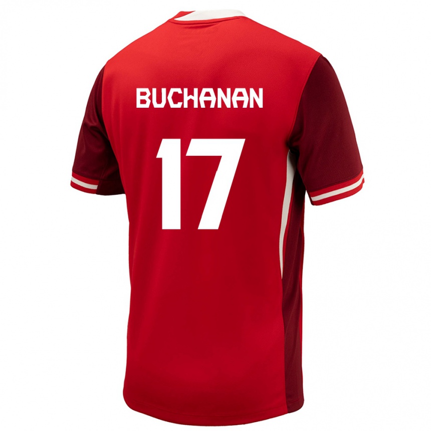 Niño Fútbol Camiseta Canadá Tajon Buchanan #17 Rojo 1ª Equipación 24-26 México