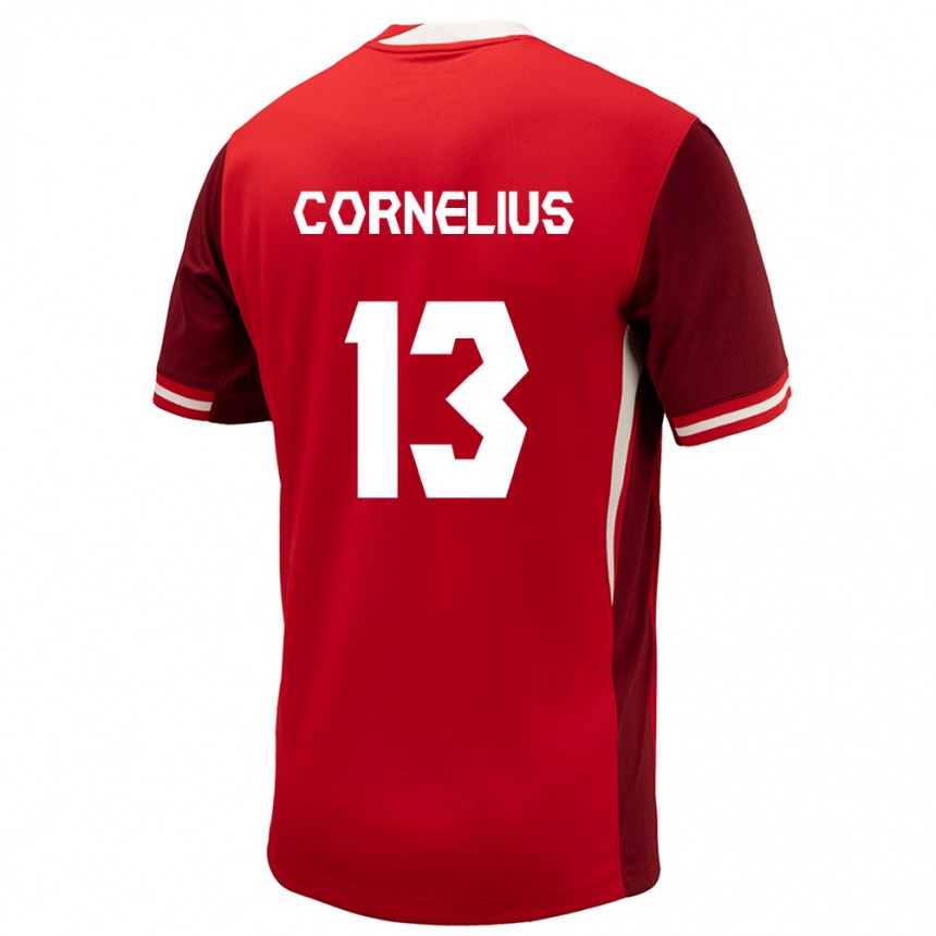 Niño Fútbol Camiseta Canadá Derek Cornelius #13 Rojo 1ª Equipación 24-26 México