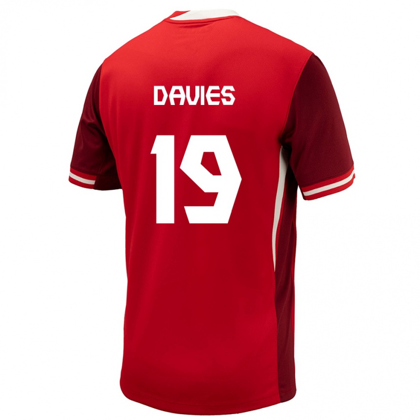 Niño Fútbol Camiseta Canadá Alphonso Davies #19 Rojo 1ª Equipación 24-26 México