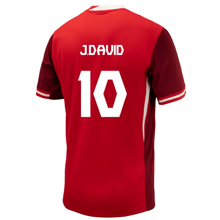 Niño Fútbol Camiseta Canadá Jonathan David #10 Rojo 1ª Equipación 24-26 México