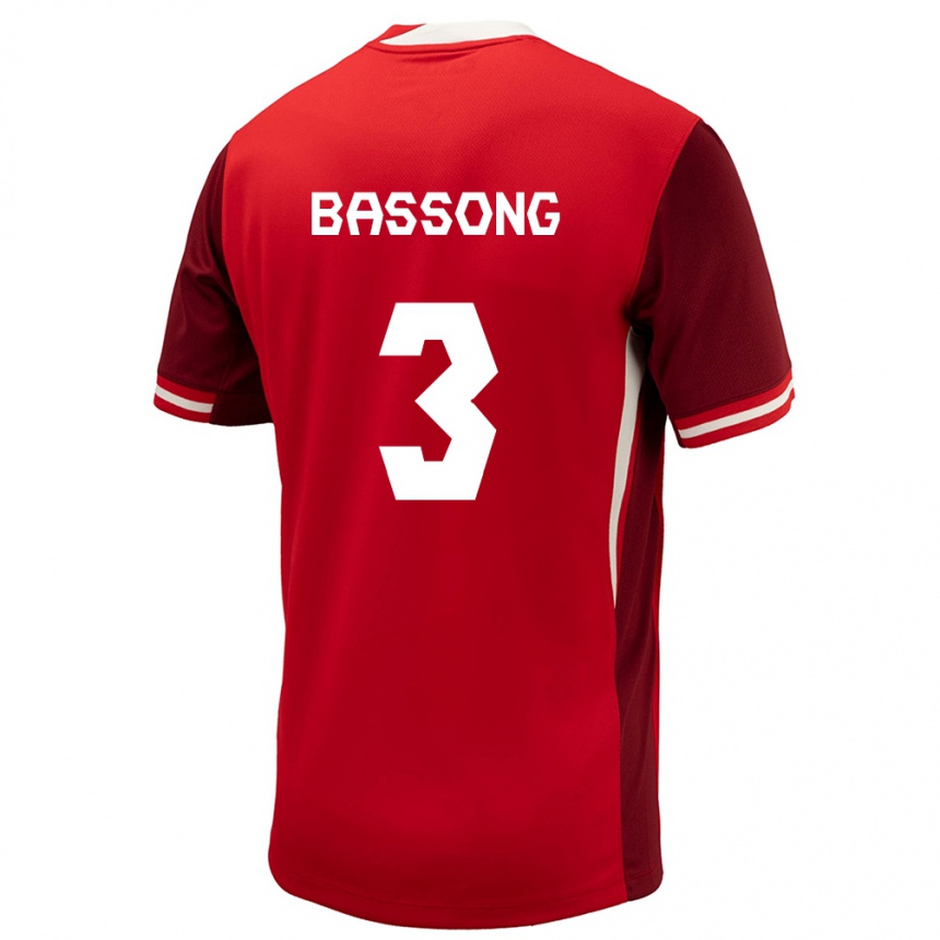 Niño Fútbol Camiseta Canadá Zorhan Bassong #3 Rojo 1ª Equipación 24-26 México