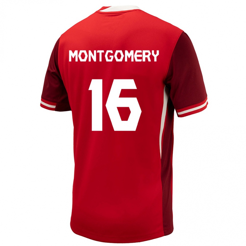 Niño Fútbol Camiseta Canadá Callum Montgomery #16 Rojo 1ª Equipación 24-26 México