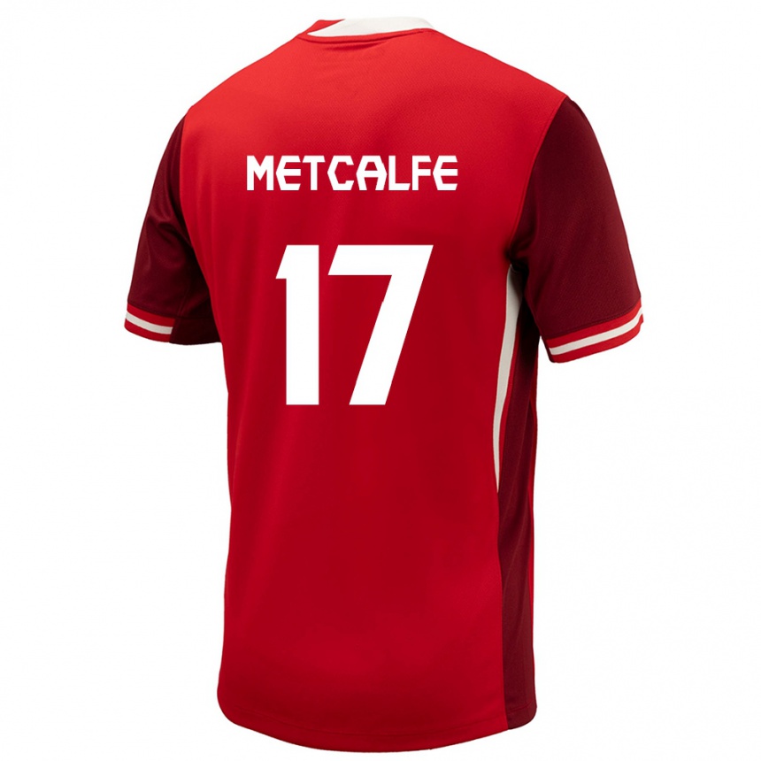 Niño Fútbol Camiseta Canadá Patrick Metcalfe #17 Rojo 1ª Equipación 24-26 México