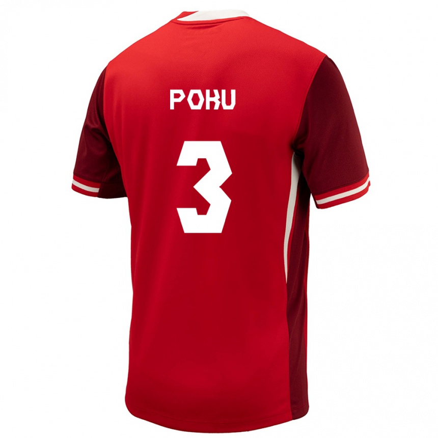 Niño Fútbol Camiseta Canadá Kwasi Poku #3 Rojo 1ª Equipación 24-26 México