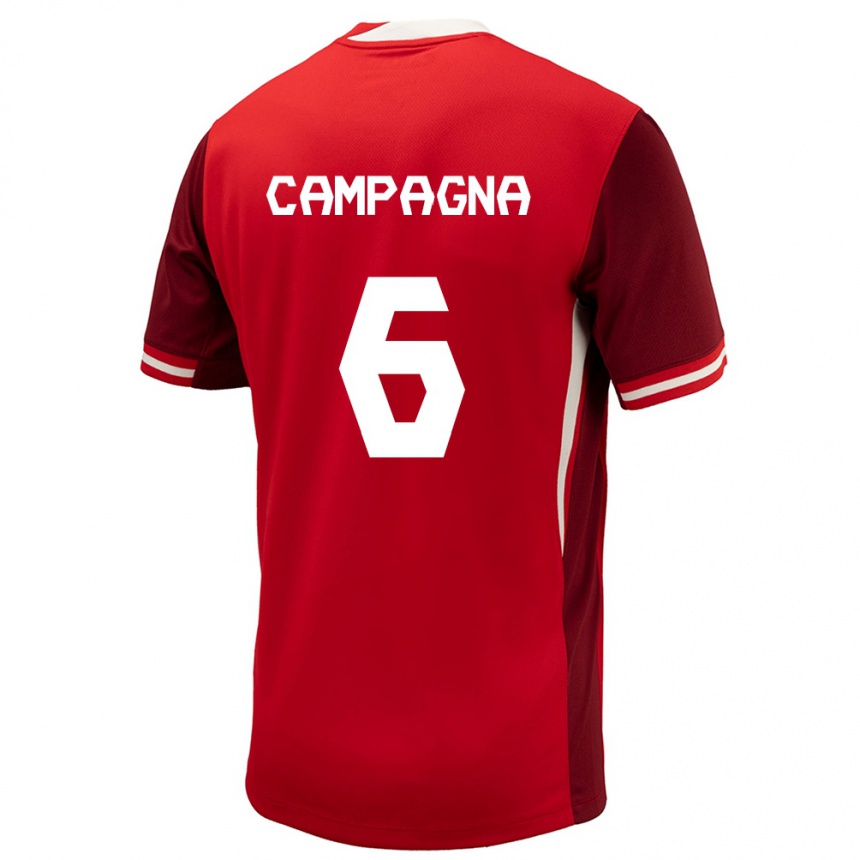 Niño Fútbol Camiseta Canadá Matteo Campagna #6 Rojo 1ª Equipación 24-26 México