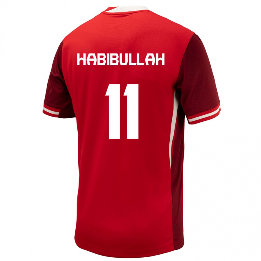 Niño Fútbol Camiseta Canadá Kamron Habibullah #11 Rojo 1ª Equipación 24-26 México