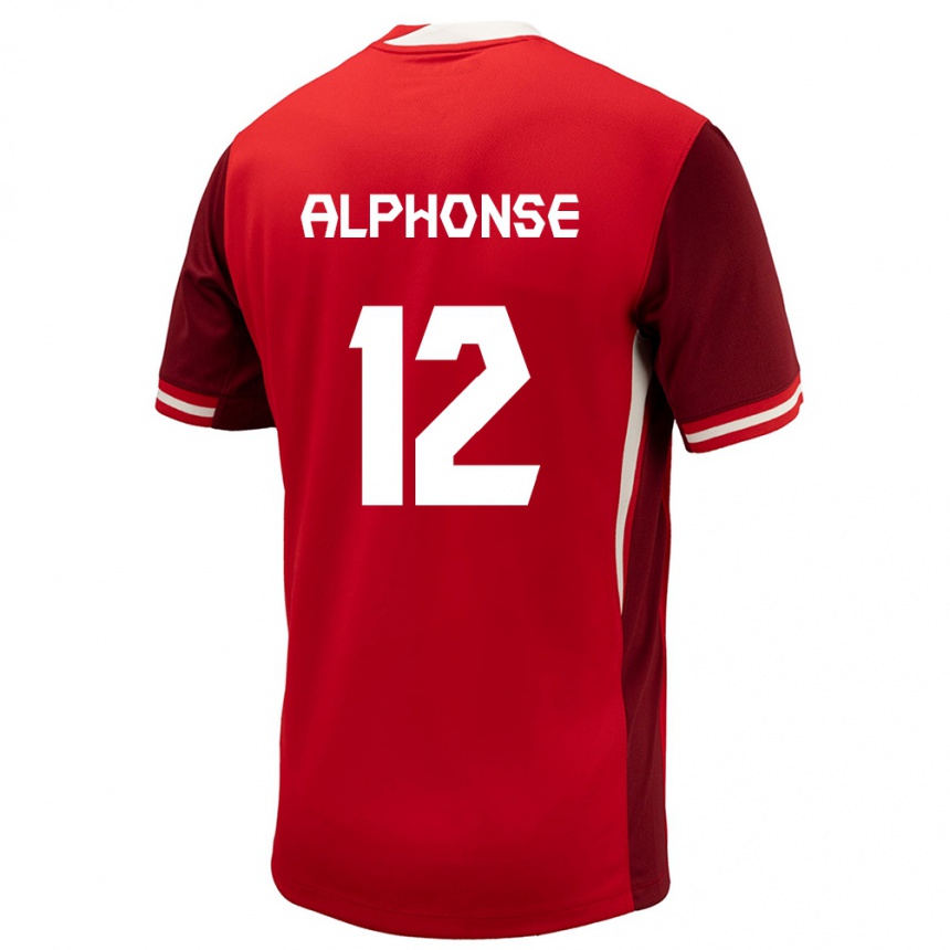 Niño Fútbol Camiseta Canadá Jefferson Alphonse #12 Rojo 1ª Equipación 24-26 México